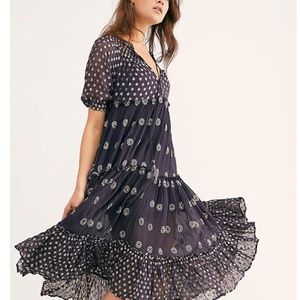 Black and Silver Embellished Stella Dress by Free People XS